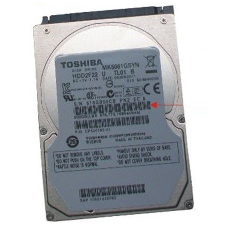Fujitsu 500Gb Hard Drive 25in 72